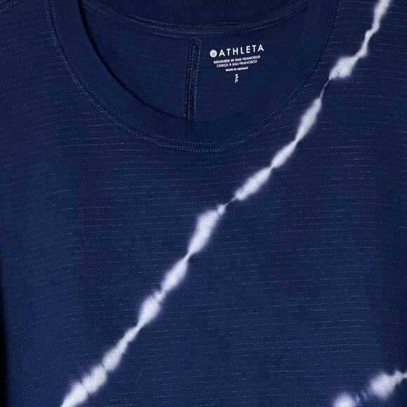 Athleta Sundown Tie-dye Sweatshirt II Women's size Small Eclipse Blue Navy/White - Picture 16 of 16
